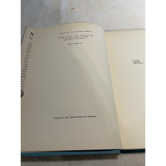 Mrs. Doratt by John Erskine - 1941 HCDJ 2nd Impression - Picture 5 of 6